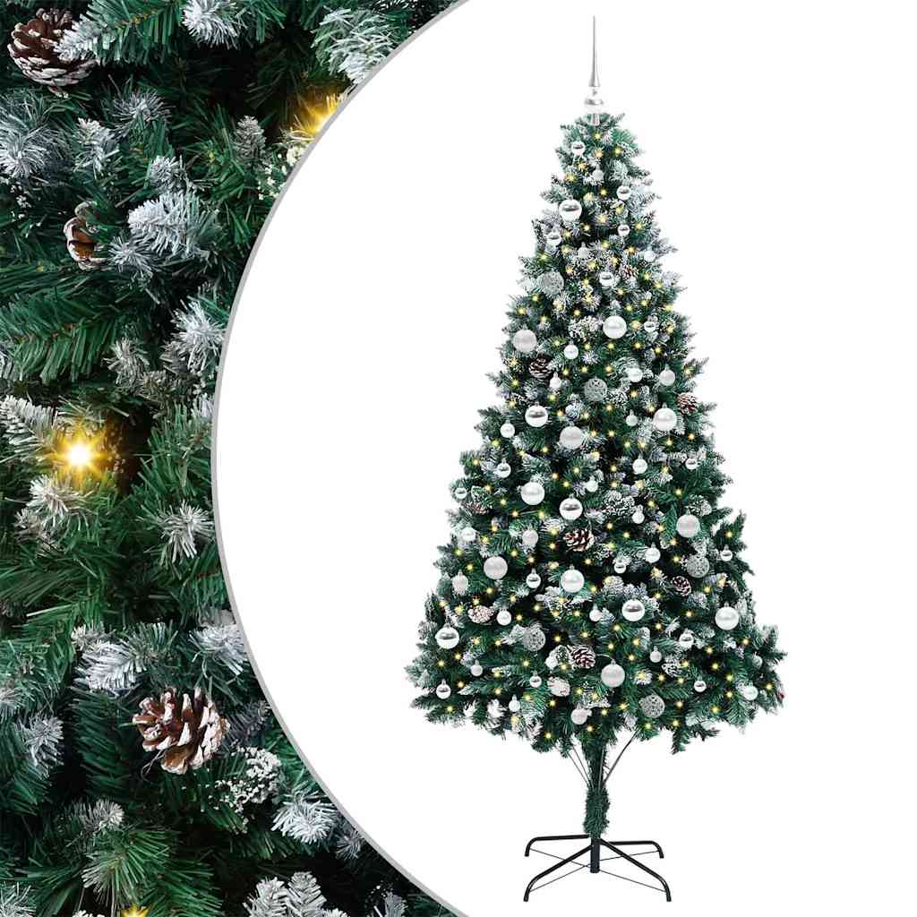 vidaXL Künstlicher Weihnachtsbaum mit 300 LEDs mit Ständer Grün 210 cm