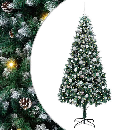 vidaXL Künstlicher Weihnachtsbaum mit 300 LEDs mit Ständer Grün 210 cm