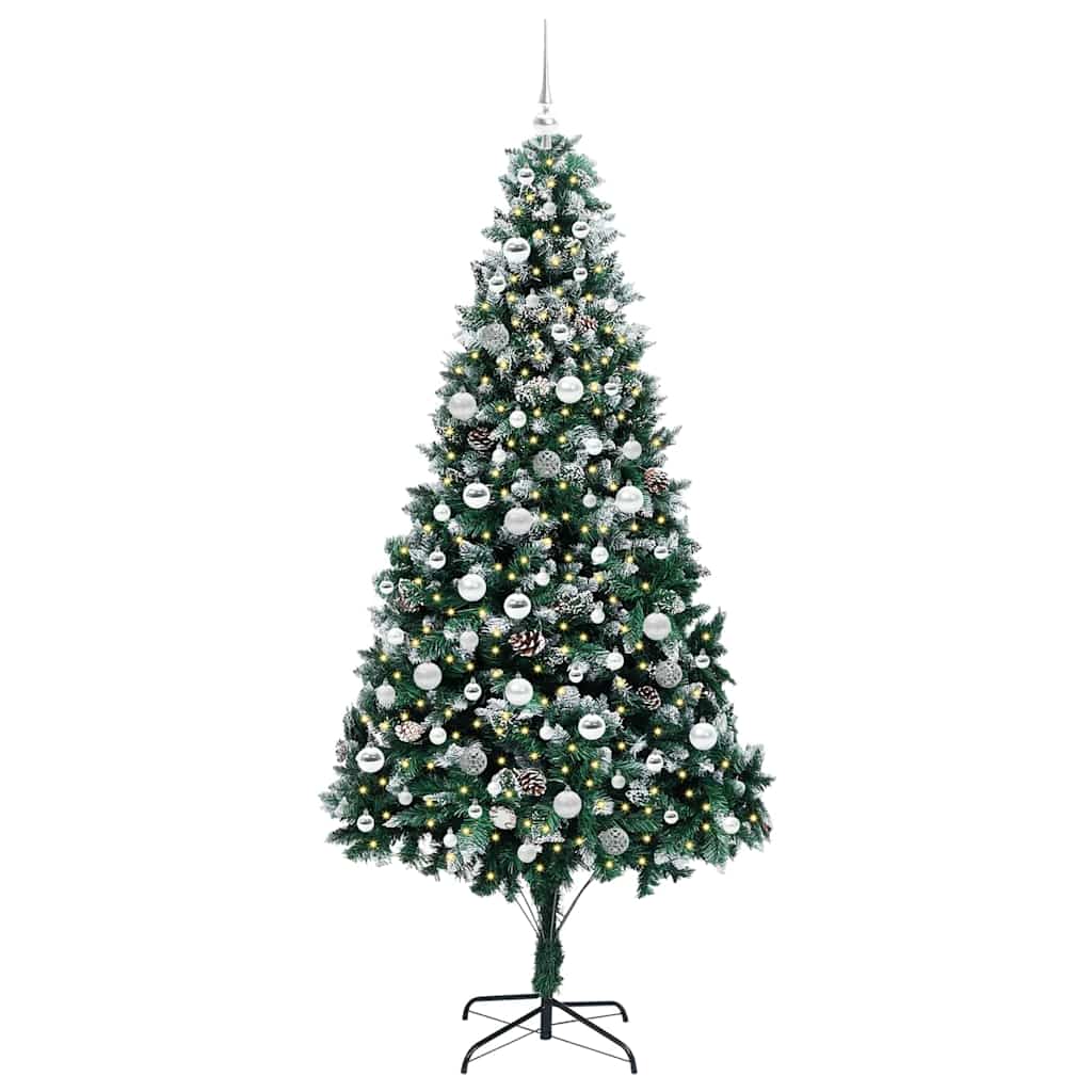 vidaXL Künstlicher Weihnachtsbaum mit 300 LEDs mit Ständer Grün 210 cm