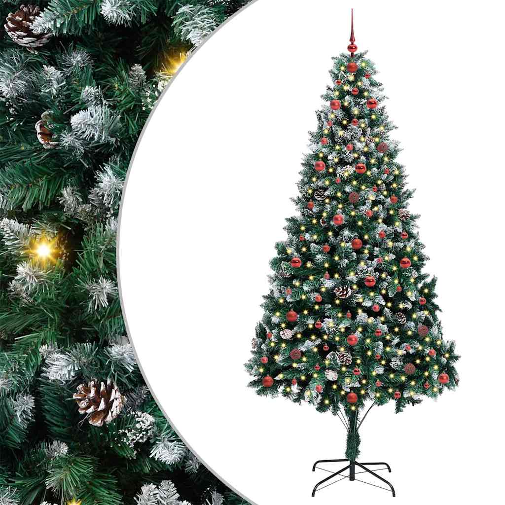Künstlicher Weihnachtsbaum mit 300 LEDs mit Ständer Grün 240 cm