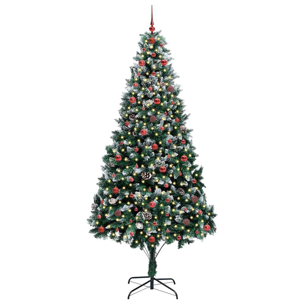 Künstlicher Weihnachtsbaum mit 300 LEDs mit Ständer Grün 240 cm