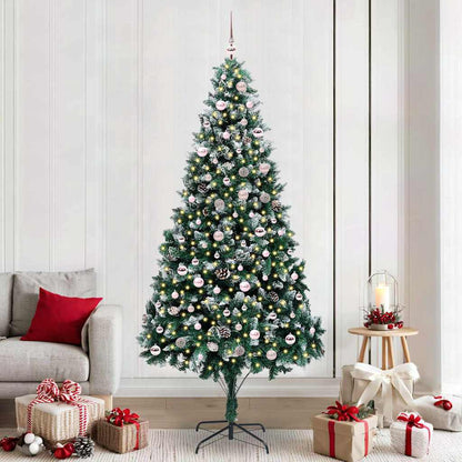 vidaXL Sapin de Noël artificiel avec 300 LED et support Vert 240 cm