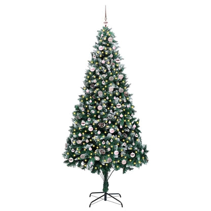 vidaXL Sapin de Noël artificiel avec 300 LED et support Vert 240 cm