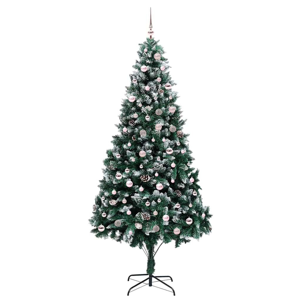 vidaXL Sapin de Noël artificiel avec 300 LED et support Vert 240 cm