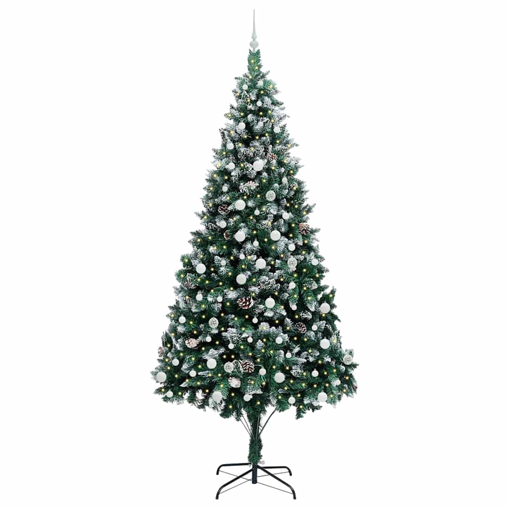 vidaXL Sapin de Noël artificiel avec 300 LED et support Vert 240 cm