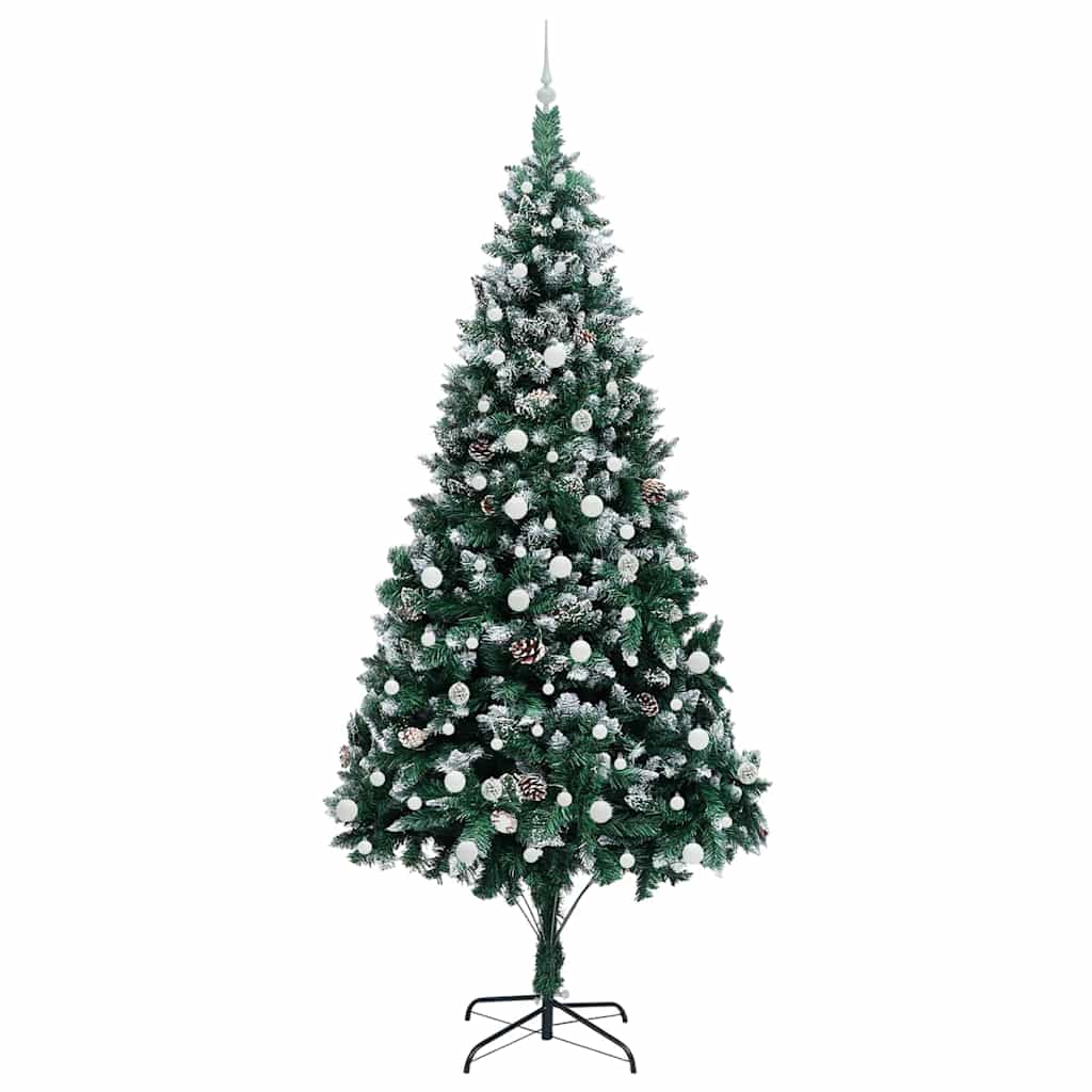 vidaXL Sapin de Noël artificiel avec 300 LED et support Vert 240 cm