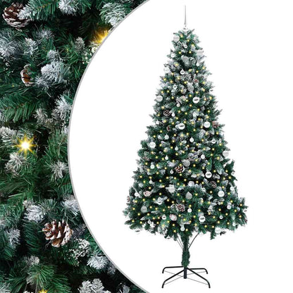 vidaXL Sapin de Noël artificiel avec 300 LED et support Vert 240 cm