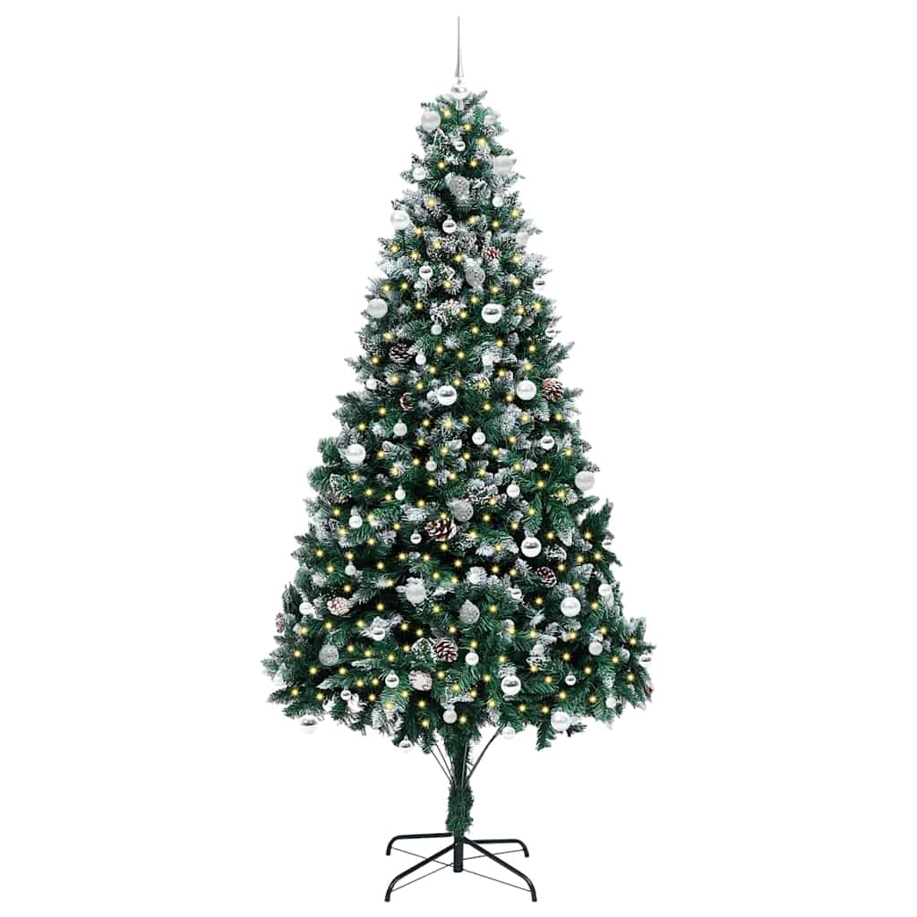 vidaXL Sapin de Noël artificiel avec 300 LED et support Vert 240 cm