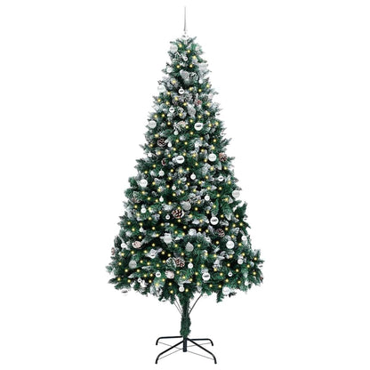 vidaXL Sapin de Noël artificiel avec 300 LED et support Vert 240 cm