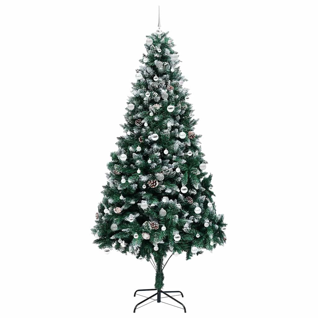 vidaXL Sapin de Noël artificiel avec 300 LED et support Vert 240 cm