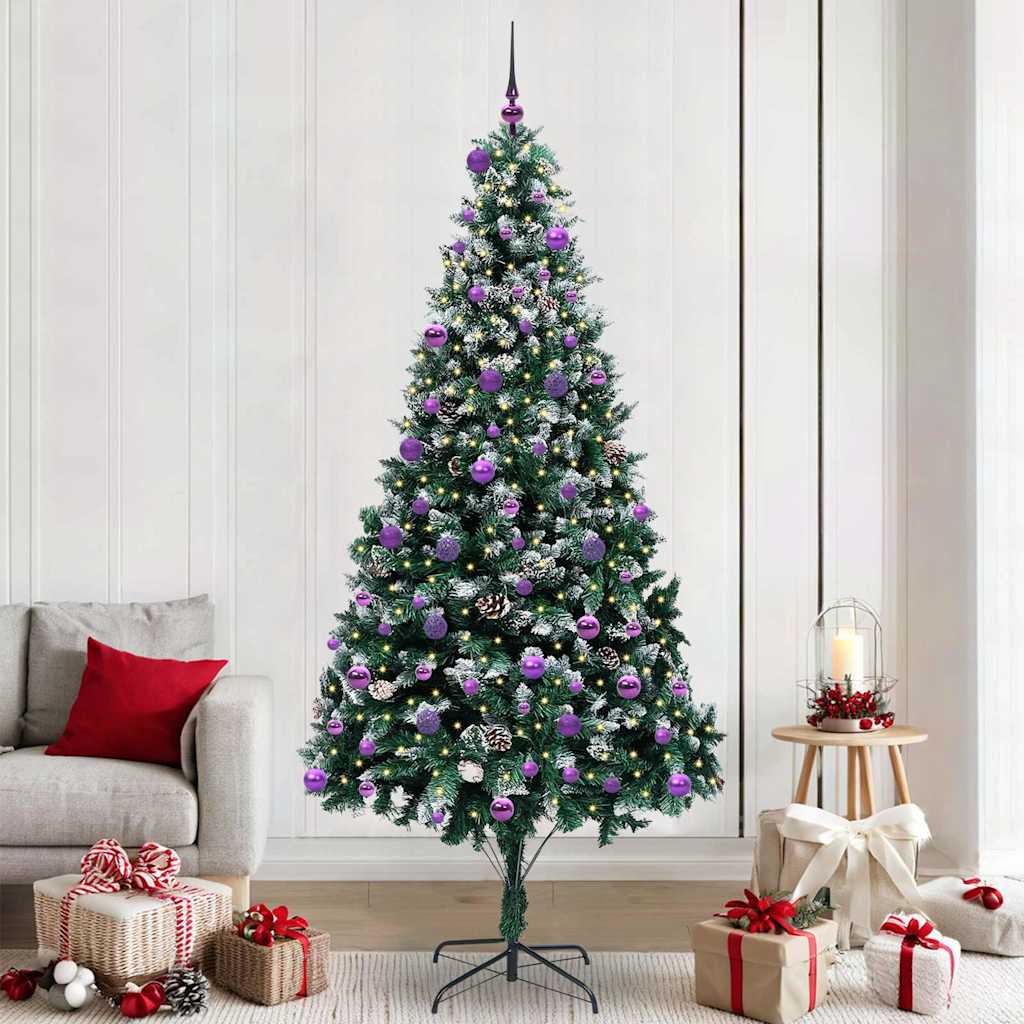vidaXL Sapin de Noël artificiel avec 300 LED et support Vert 240 cm