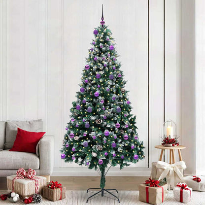 vidaXL Sapin de Noël artificiel avec 300 LED et support Vert 240 cm