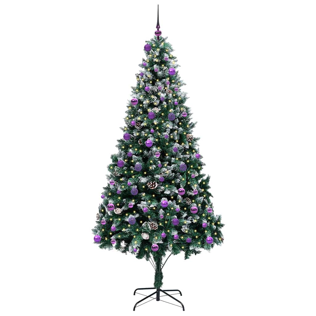vidaXL Sapin de Noël artificiel avec 300 LED et support Vert 240 cm