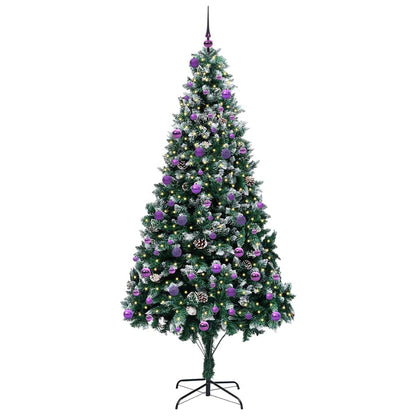vidaXL Sapin de Noël artificiel avec 300 LED et support Vert 240 cm