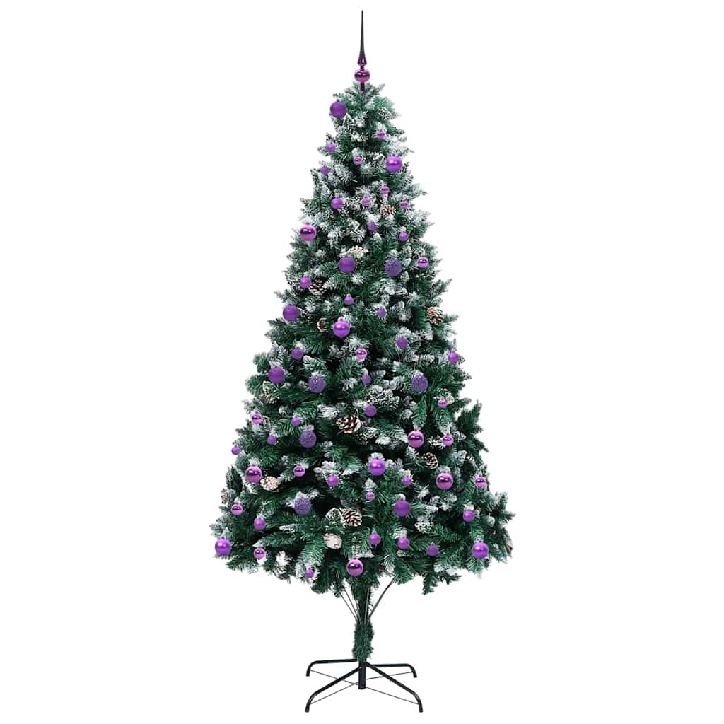 vidaXL Sapin de Noël artificiel avec 300 LED et support Vert 240 cm