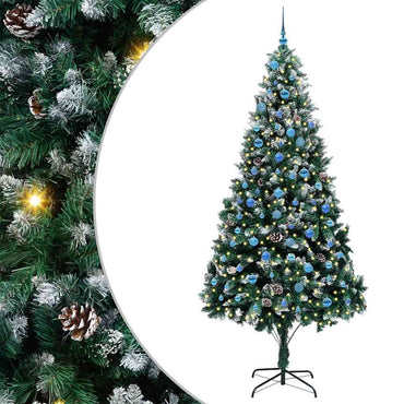vidaXL Sapin de Noël artificiel avec 300 LED et support Vert 240 cm
