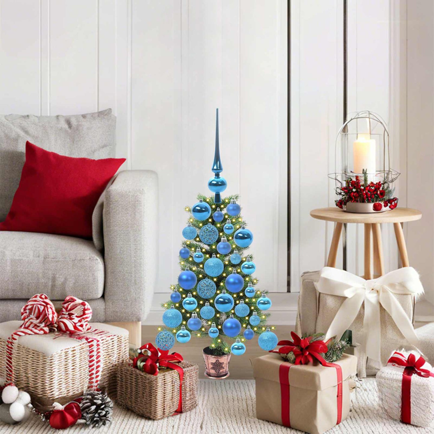 vidaXL Weihnachtsbaum mit 150 LEDs mit Ständer Grün 65 cm PE