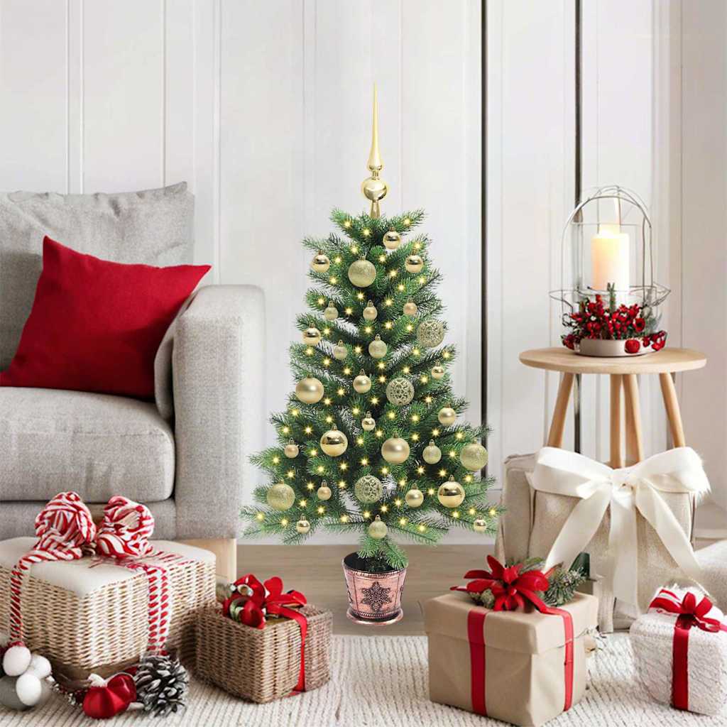 vidaXL Weihnachtsbaum mit 150 LEDs mit Ständer Grün 90 cm PE