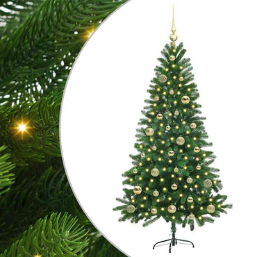 vidaXL Sapin de Noël avec 150 LED et support Vert 150 cm PE