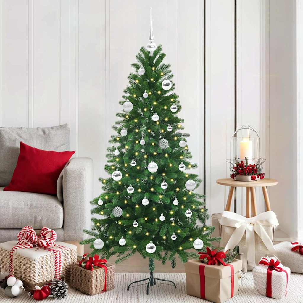 vidaXL Sapin de Noël avec 150 LED et support Vert 150 cm PE