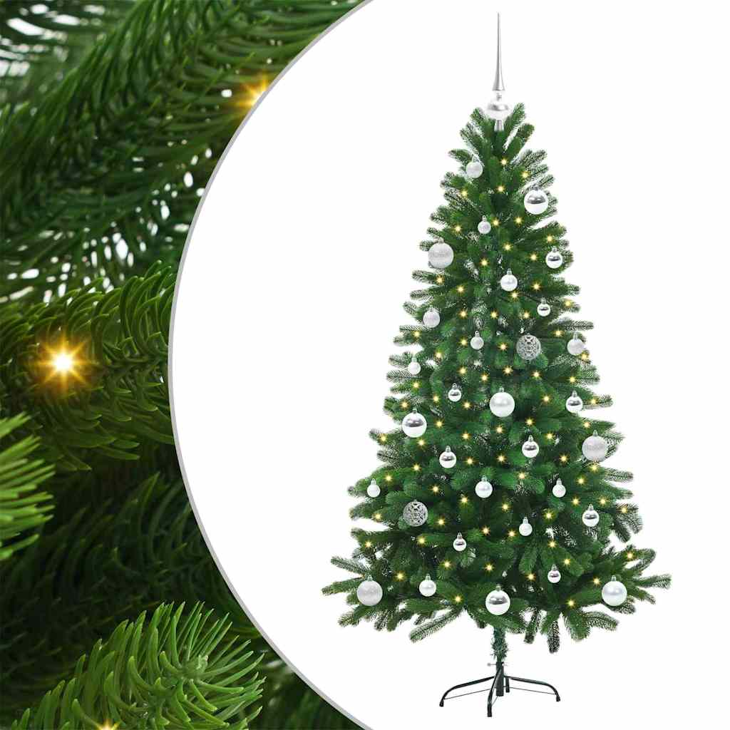 vidaXL Sapin de Noël avec 150 LED et support Vert 150 cm PE