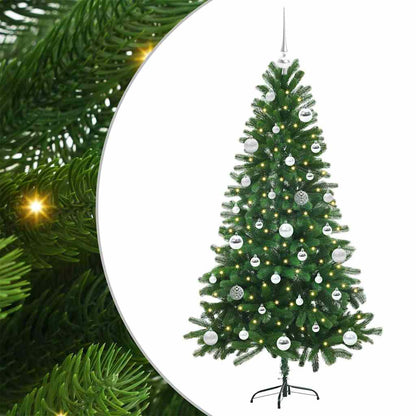 vidaXL Sapin de Noël avec 150 LED et support Vert 150 cm PE