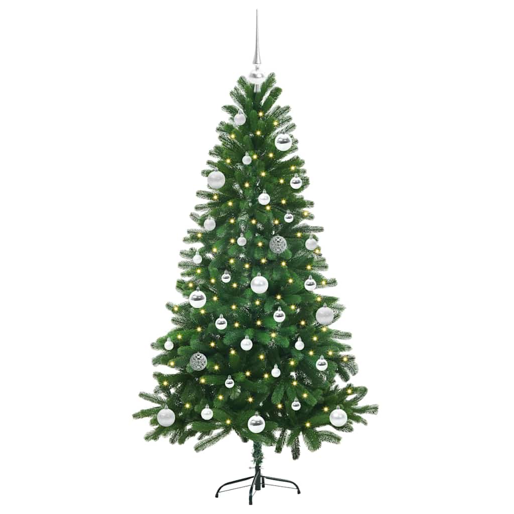 vidaXL Sapin de Noël avec 150 LED et support Vert 150 cm PE
