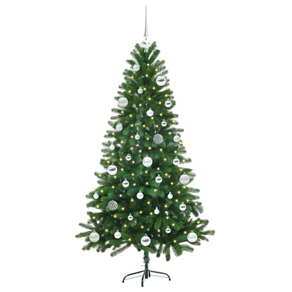 vidaXL Sapin de Noël avec 150 LED et support Vert 150 cm PE