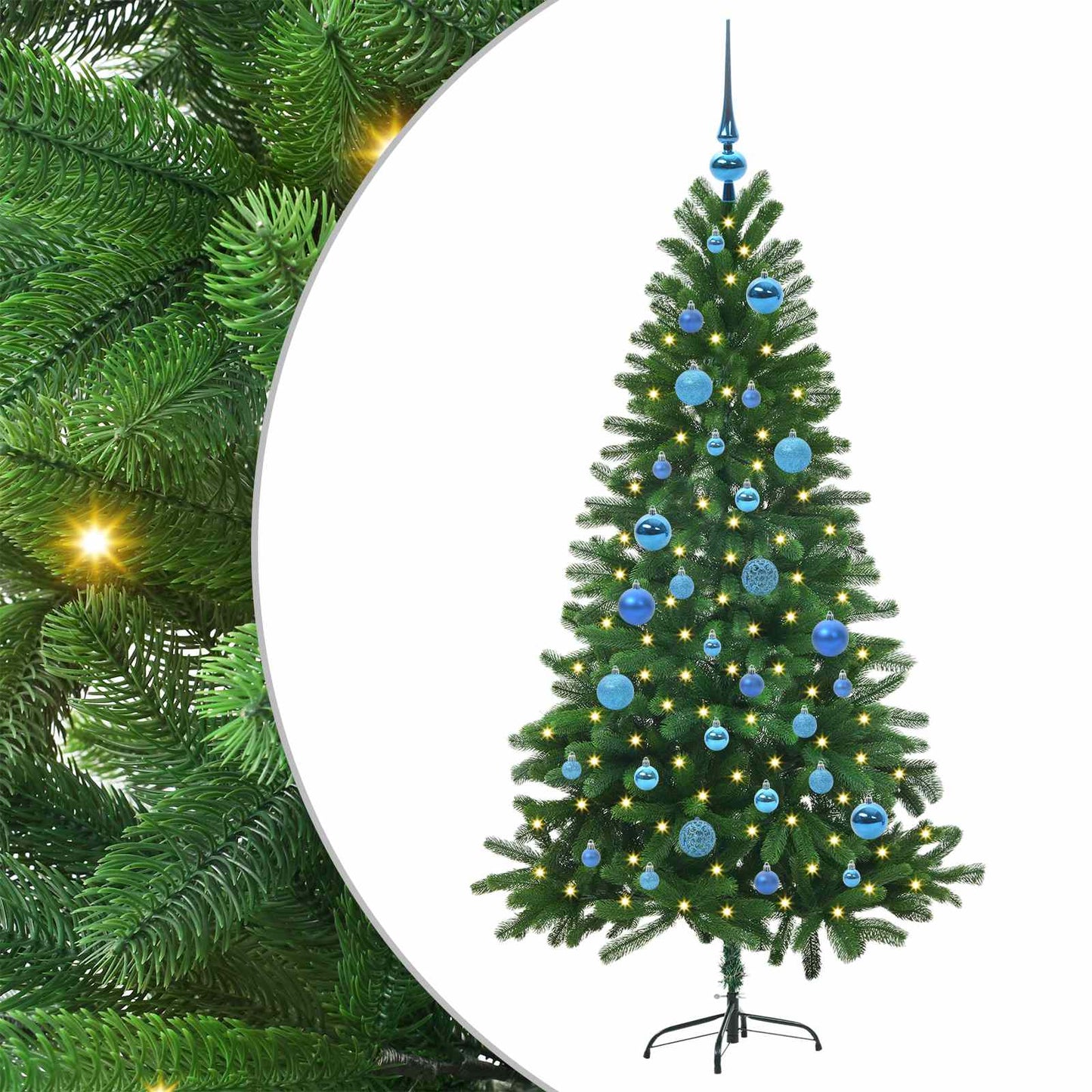 vidaXL Weihnachtsbaum mit 150 LEDs mit Ständer Grün 150 cm PE