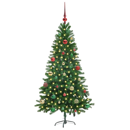vidaXL Weihnachtsbaum mit 150 LEDs mit Ständer Grün 150 cm PE