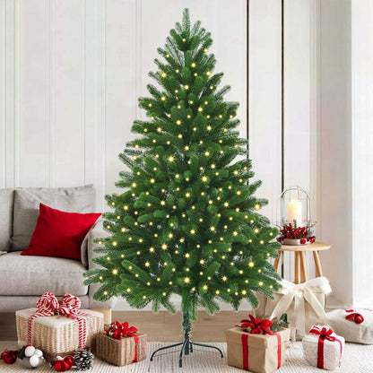 vidaXL Weihnachtsbaum mit 300 LEDs mit Ständer Grün 180 cm PE