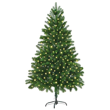 vidaXL Weihnachtsbaum mit 300 LEDs mit Ständer Grün 180 cm PE