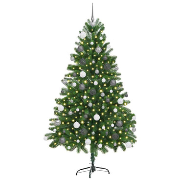 vidaXL Weihnachtsbaum mit 300 LEDs mit Ständer Grün 180 cm PE