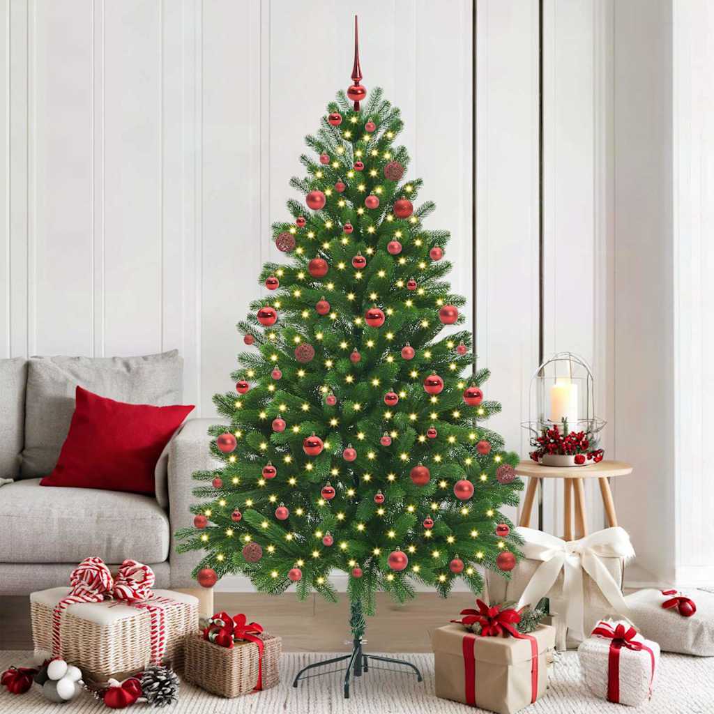vidaXL Weihnachtsbaum mit 300 LEDs mit Ständer Grün 180 cm PE