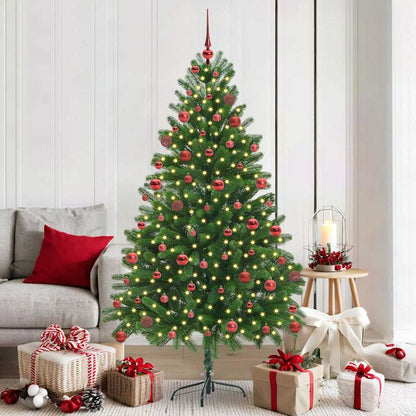 vidaXL Weihnachtsbaum mit 300 LEDs mit Ständer Grün 180 cm PE