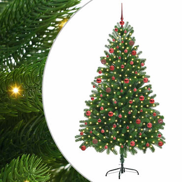 vidaXL Weihnachtsbaum mit 300 LEDs mit Ständer Grün 180 cm PE