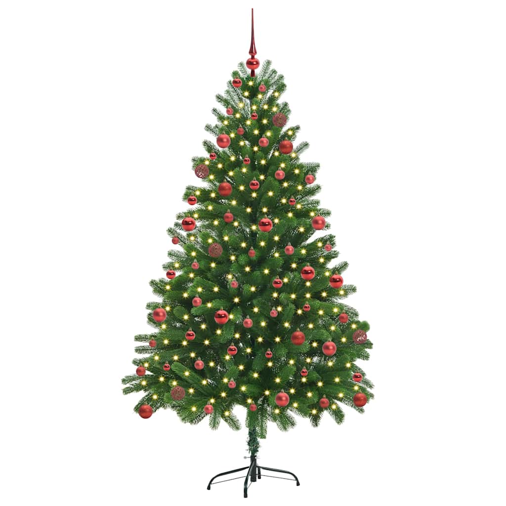 vidaXL Weihnachtsbaum mit 300 LEDs mit Ständer Grün 180 cm PE