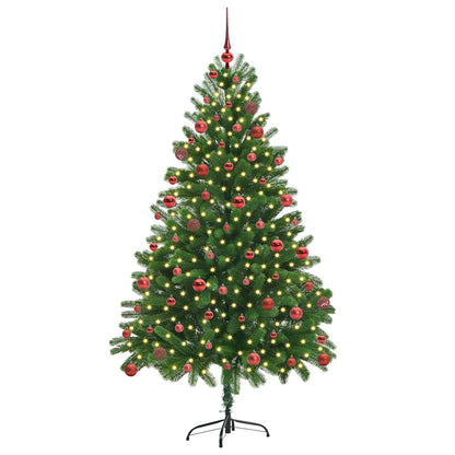 vidaXL Weihnachtsbaum mit 300 LEDs mit Ständer Grün 180 cm PE