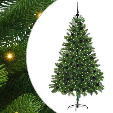 vidaXL Weihnachtsbaum mit 300 LEDs mit Ständer Grün 180 cm PE