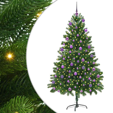 vidaXL Weihnachtsbaum mit 300 LEDs mit Ständer Grün 180 cm PE