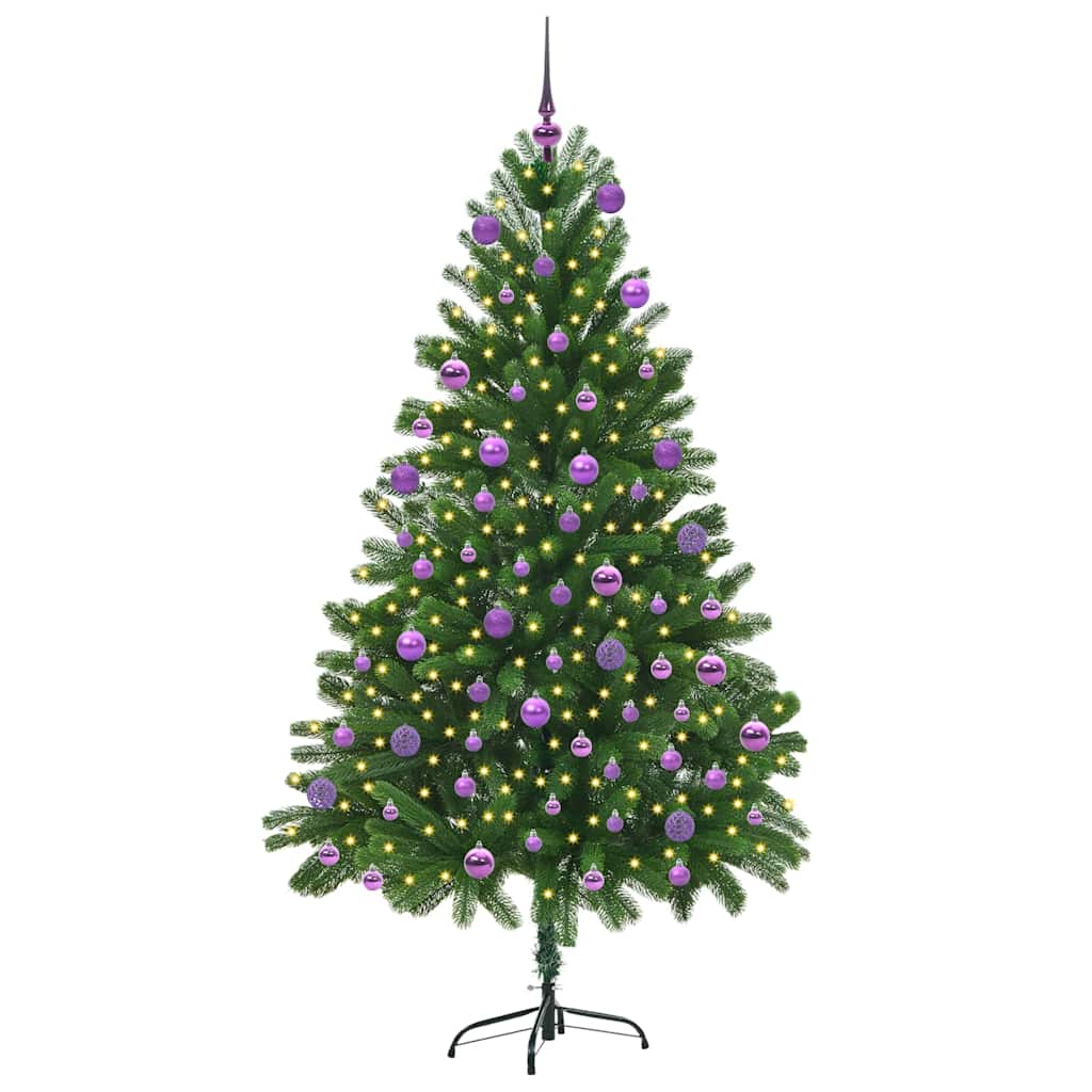 vidaXL Weihnachtsbaum mit 300 LEDs mit Ständer Grün 180 cm PE