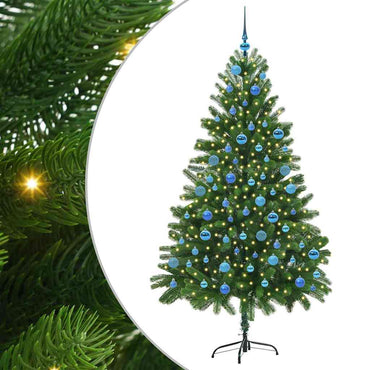 vidaXL Weihnachtsbaum mit 300 LEDs mit Ständer Grün 180 cm PE