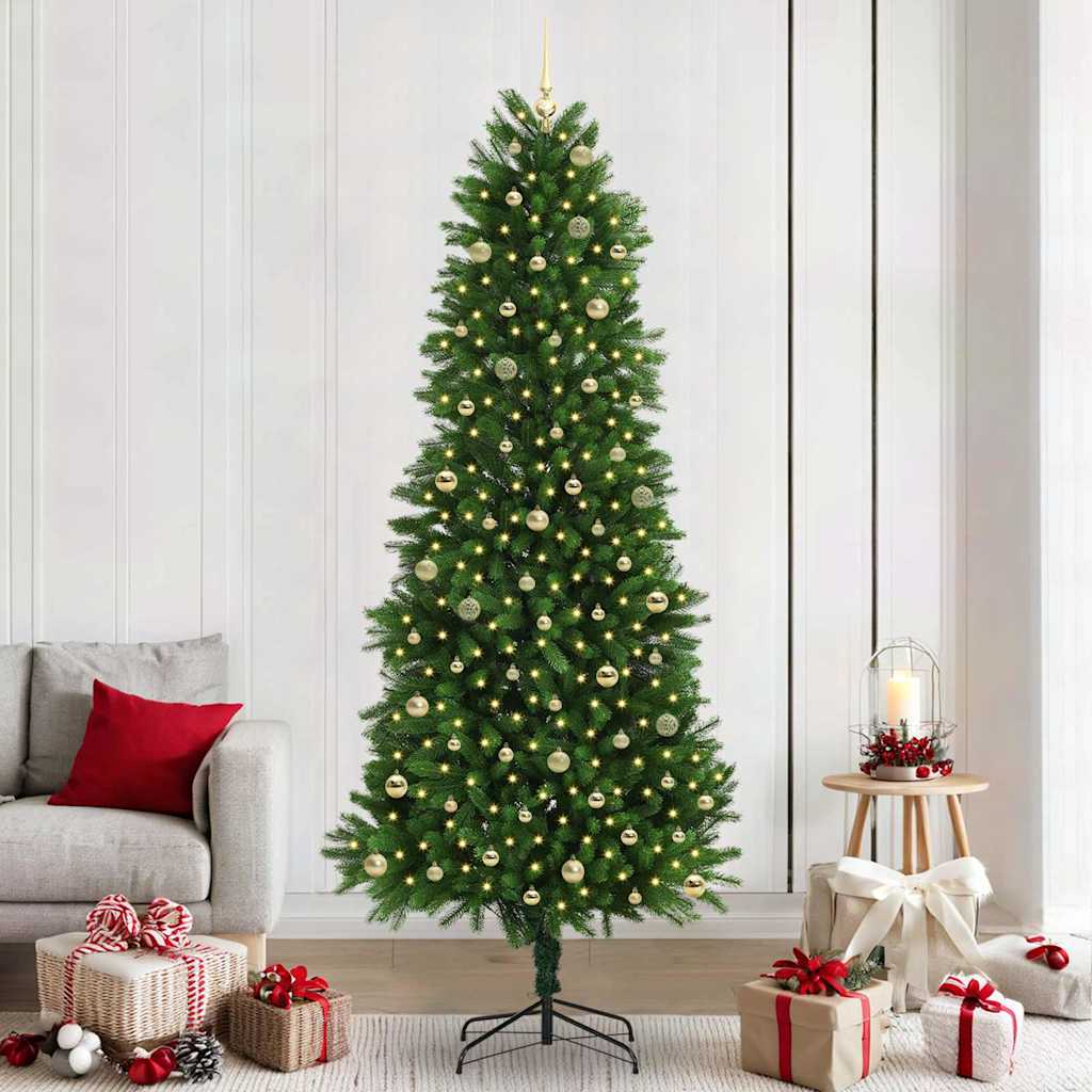vidaXL Weihnachtsbaum mit 300 LEDs mit Ständer Grün 240 cm PE