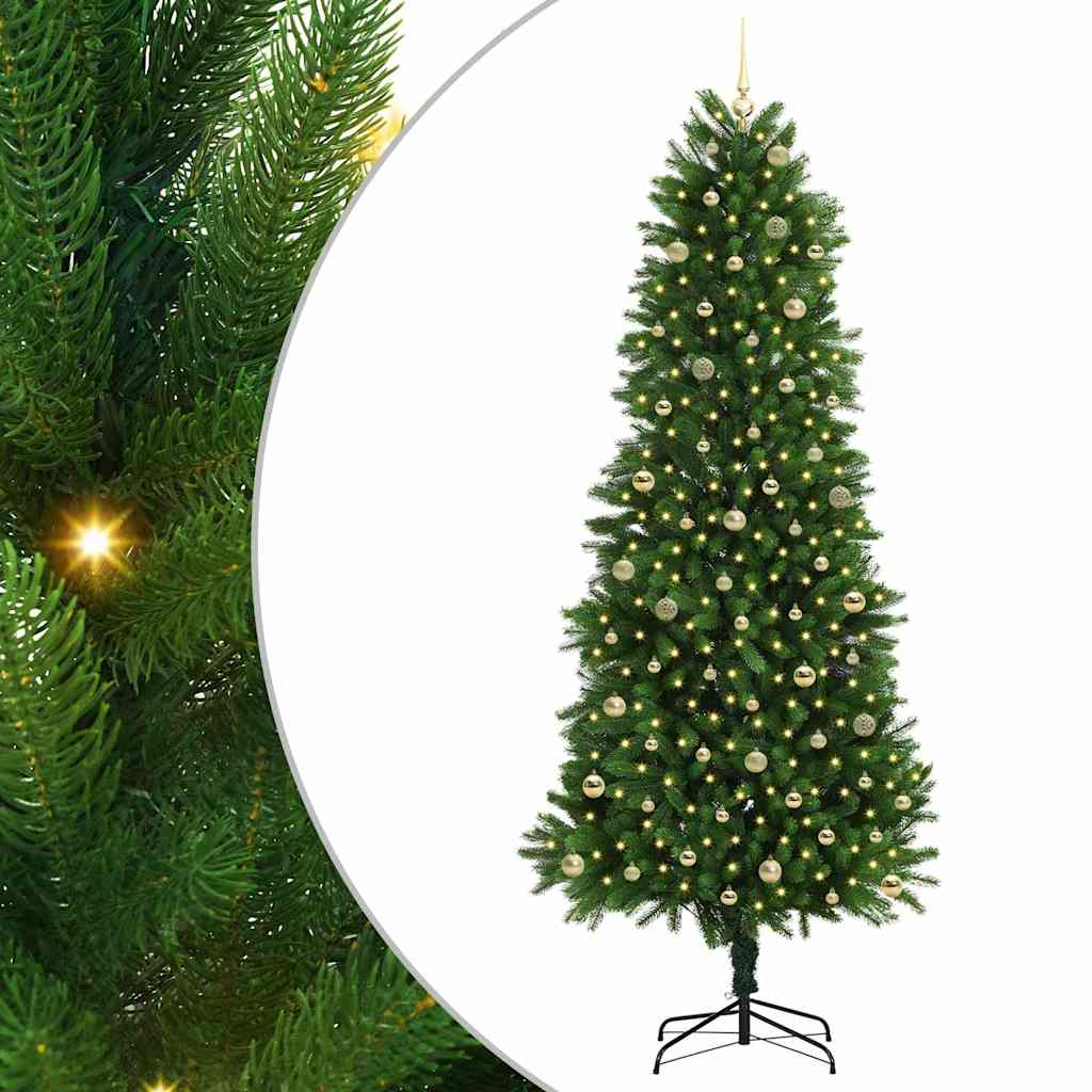 vidaXL Weihnachtsbaum mit 300 LEDs mit Ständer Grün 240 cm PE