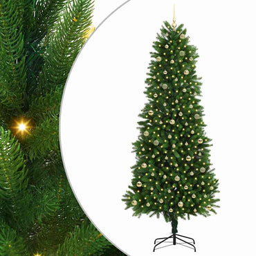 vidaXL Weihnachtsbaum mit 300 LEDs mit Ständer Grün 240 cm PE