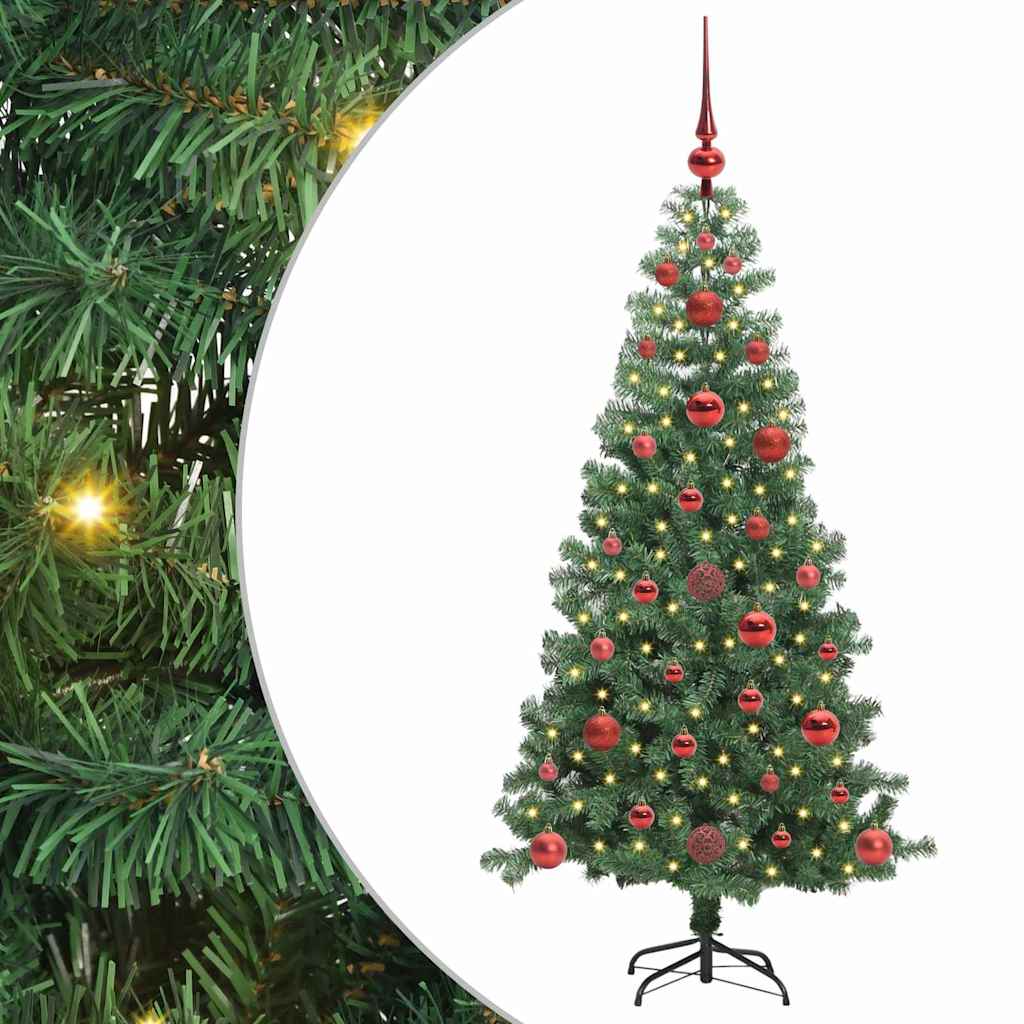 vidaXL Weihnachtsbaum mit 150 LEDs mit Ständer Grün 120 cm PVC