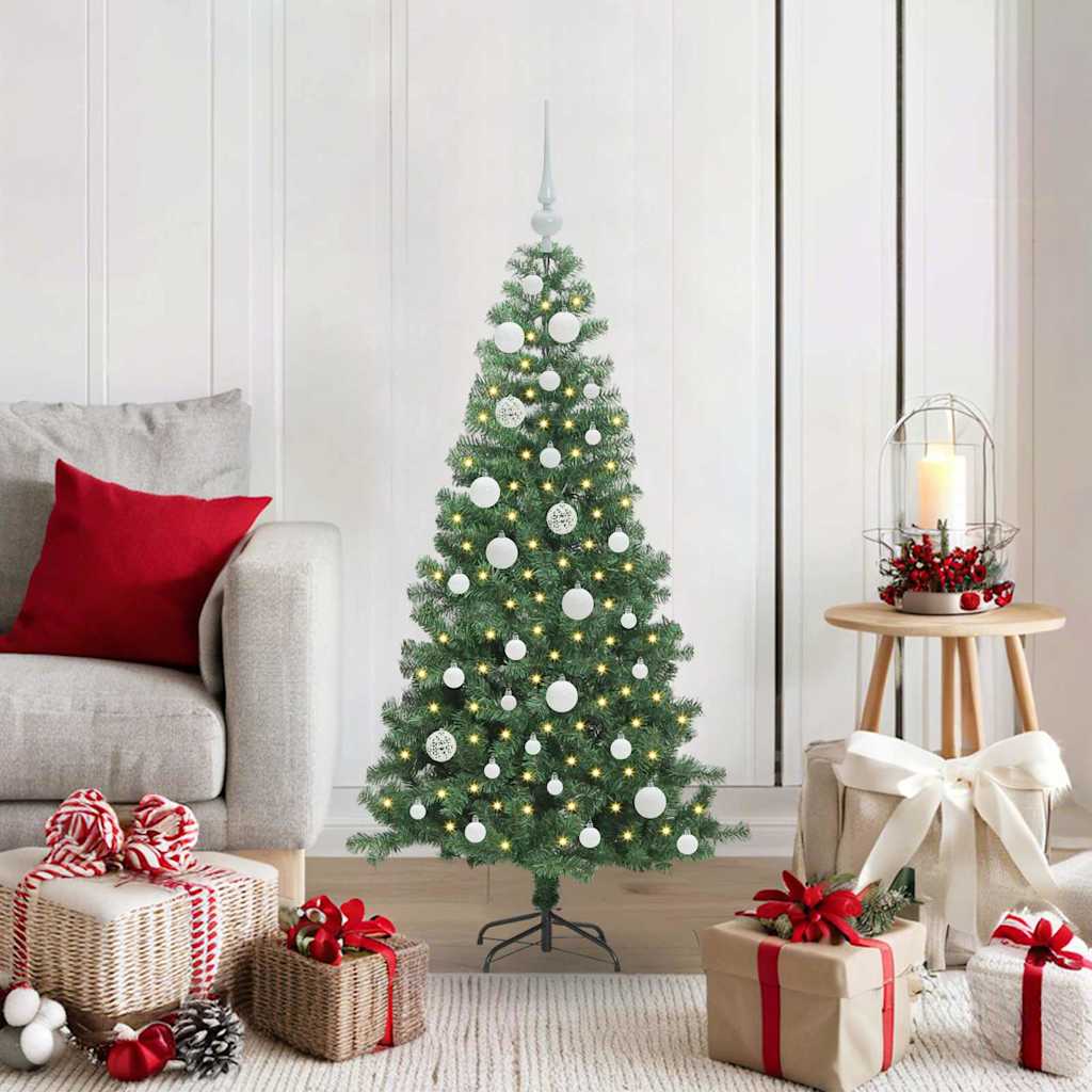 vidaXL Sapin de Noël avec 150 LED avec support Vert 120 cm PVC