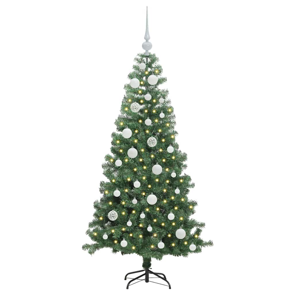 vidaXL Sapin de Noël avec 150 LED avec support Vert 120 cm PVC
