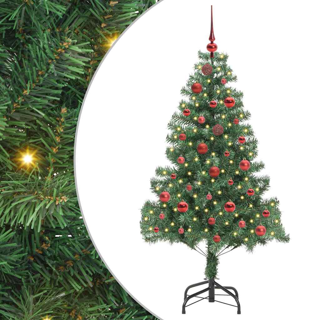 vidaXL Weihnachtsbaum mit 150 LEDs mit Ständer Grün 150 cm PVC