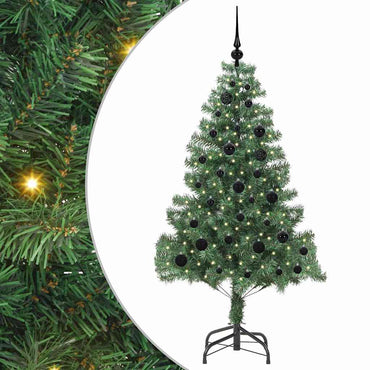 vidaXL Sapin de Noël avec 150 LED avec support Vert 150 cm PVC